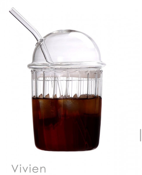 Wasserglas mit Strohalm AL-0631 Vivien