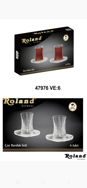 47976 Teeglas + Unterteller Set 12 tlg