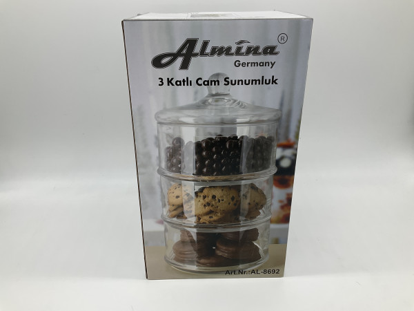 AL-8692 3 Katli Cam Sunumluk